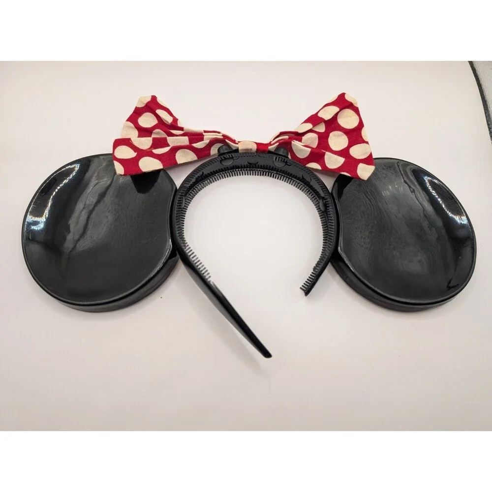 Vintage Disney Disneyland Minnie Mouse Ears Headband Plastic Polka Dot